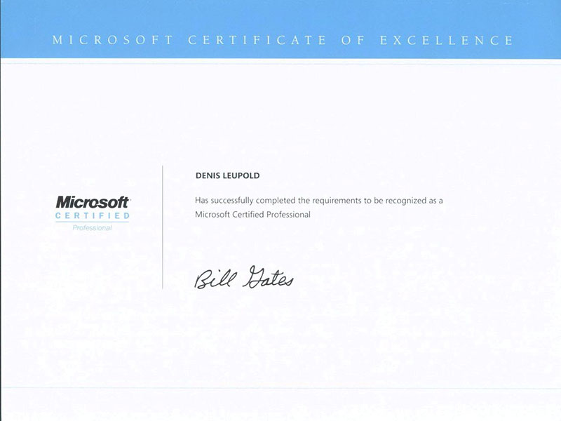 Microsoft Certified Professional Zertifikat